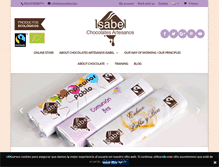 Tablet Screenshot of chocolatesartesanosisabel.com